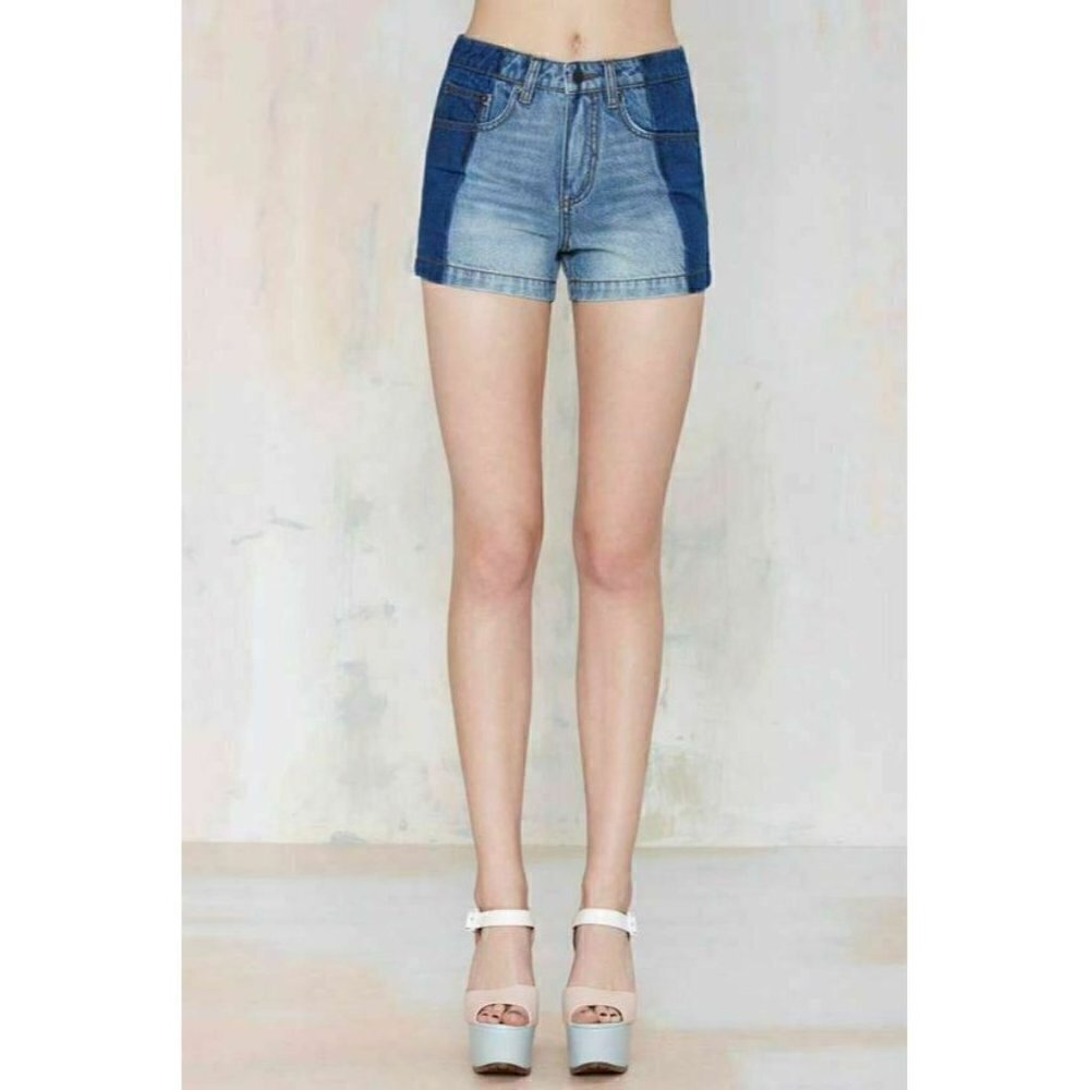 Nasty Gal Denim Courthop Shadow Shorts Size 25 - Picture 4 of 5